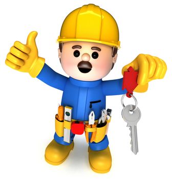 Fully equiped craftsman mascot