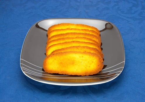cookies on a Plate on a blue background 