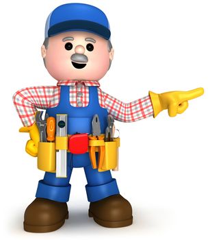 Fully equiped craftsman mascot