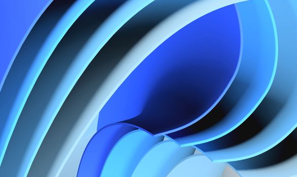 3d render blue waves abstract background.