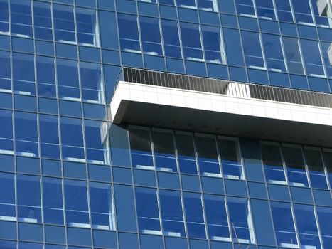 The Business center building of concrete and glass