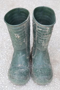 Dirty rubber boots