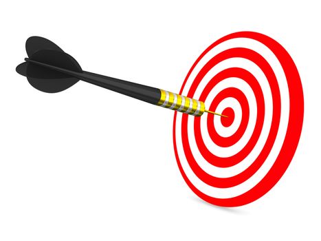 Dart on a white background. Isolated 3D image