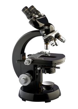Famous german microscope on white with clipping path