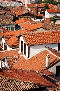 Wrecked roofs of old ankara, capital of Turkey