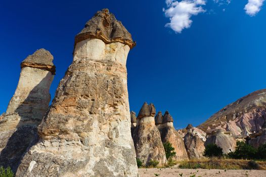 Bizzare tufa rocks in Cappadocia, Turkey