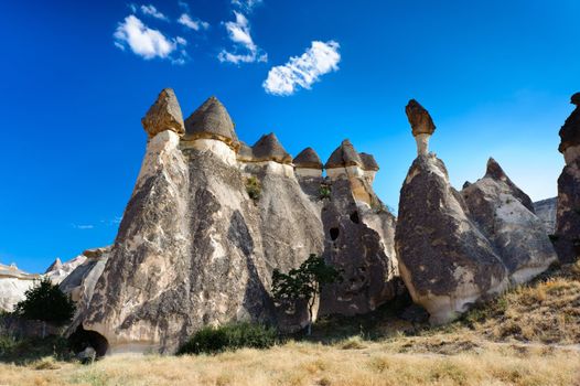 Bizzare tufa rocks in Cappadocia, Turkey