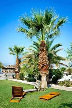 Pathwalk near the pool in Pamukkale resort, Turkey