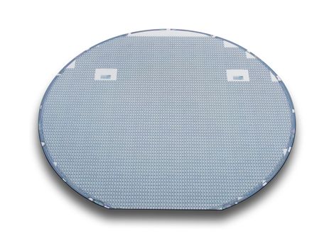 Silicon wafer isolated on white with movable shadow and clipping path