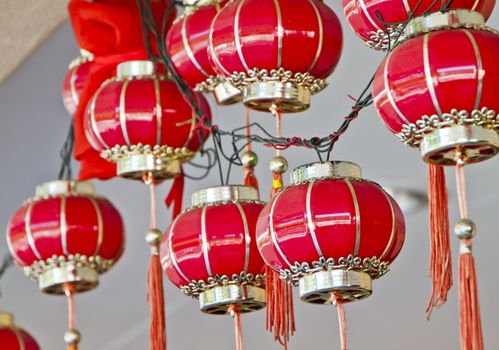 Lanterns displayed for Chinese New Year celebration