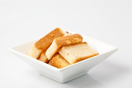 Crispy bread  isolated on a white background