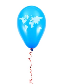 Blue balloons isolated against a white background