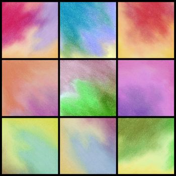 Set abstract artistic backgrounds. Picture, pastel, hand-draw on paper