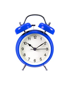 An alarm clock isolated ahgainsdt a white background