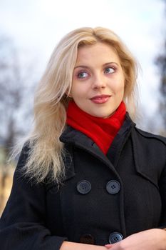 Young woman contemplating in park