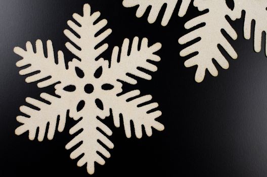 Snowflakes on black background