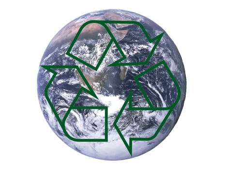 earth image with recycle symbol