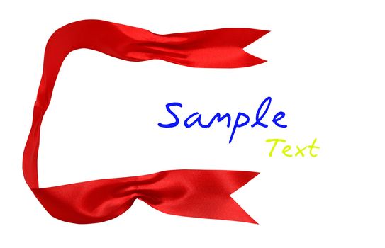 red ribbon with bow on a white background