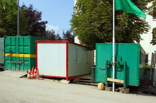 worksite cabins: cloakroom and storage of equipment