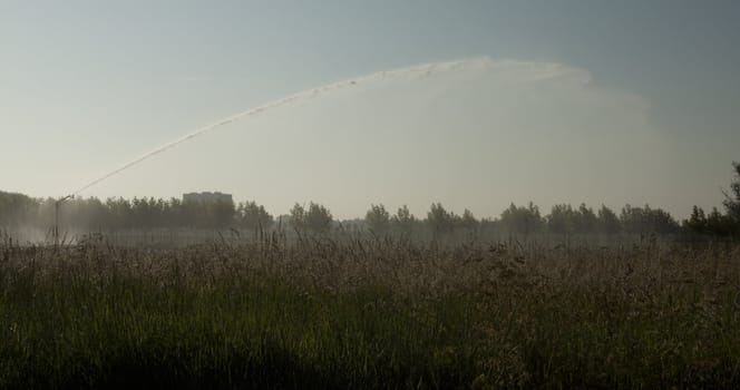 spraying a dry land