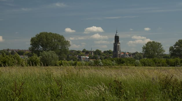 village landscape with church
