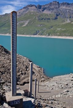 Moncenisio dam, Italy/France border. Meter used to measure the level of water.