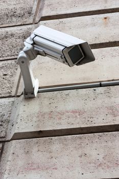 A surveillance camera on a street in Paris