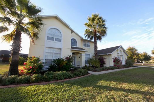 A Front Exterior of a Large Florida Home