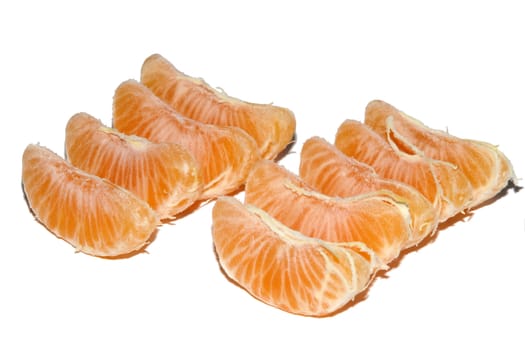 Orange peeled and cut up