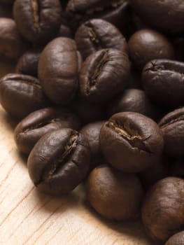 close up of peabody coffee beans