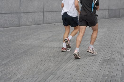 A runner running in the city