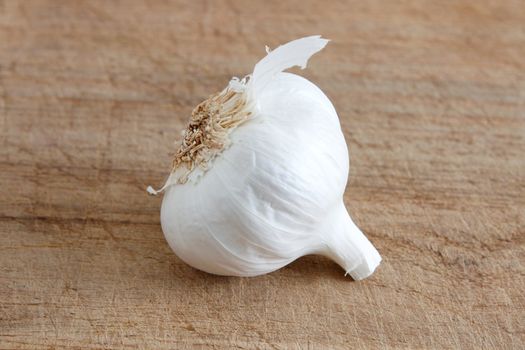 Fresh garlic on a wooden background