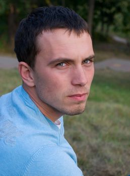 Portrait of young thoughtful gloomy man