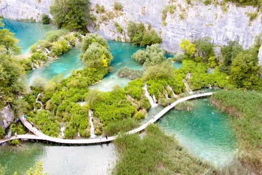 Aerial view, Plitvicka lake, National Park, Croatia.