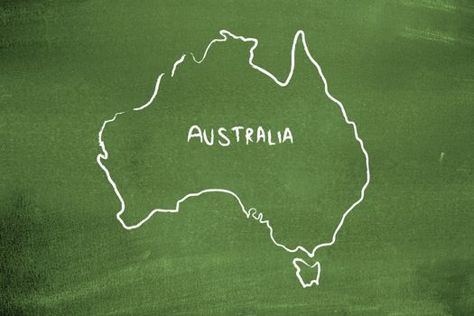 Australia on a blackboard