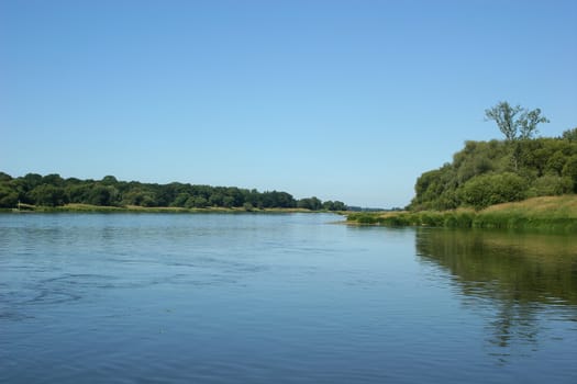 Elbe river in Saxony-Anhalt / Germany, in summer
