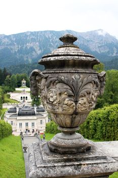 architecture detail in front of the Linderhof Palace