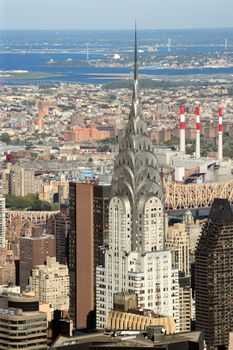 New York City, New York, USA - October 8, 2010: Chrysler Building in New York City on a bright sunny afternoon, taken from the Empire State Building.
