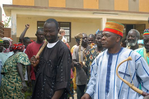 The festival of establishment of a usual chief in Burkina Faso Faso lasts three days. The usual chief succeeds his father deceased, it is always the groin of the family and always a man. It is a very rare event because a chief can be replaced only after his death. During establishment it is the festival and all the area is invited. This festival occurs to Kokemnour�, small village in the East of Burkina Faso Faso in the province of Kouritanga. These three days are punctuated of dance, meal and especially of traditional ceremonies African. The Chief is the King and can be established only by chiefs more important than him.                                