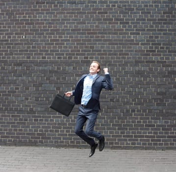 Business man jumping