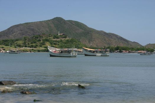Boats in the harbor of Juan Griego on Isla de Margarita in Venezuela