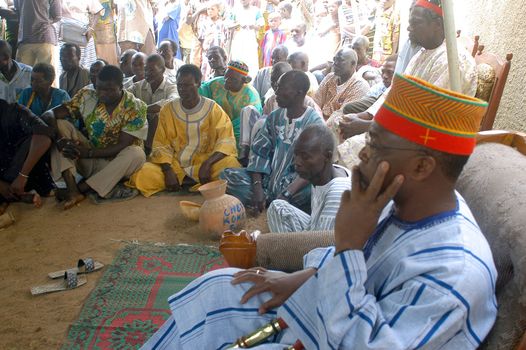 The festival of establishment of a usual chief in Burkina Faso Faso lasts three days. The usual chief succeeds his father deceased, it is always the groin of the family and always a man. It is a very rare event because a chief can be replaced only after his death. During establishment it is the festival and all the area is invited. This festival occurs to Kokemnour�, small village in the East of Burkina Faso Faso in the province of Kouritanga. These three days are punctuated of dance, meal and especially of traditional ceremonies African. The Chief is the King and can be established only by chiefs more important than him.                                