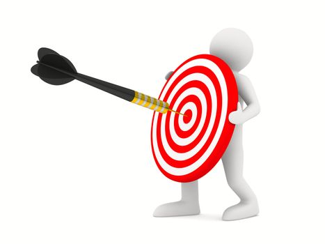 Dart on a white background. Isolated 3D image