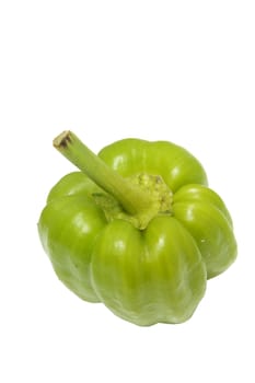 Small green pepper isolated on white background
