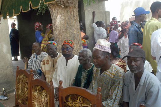 The festival of establishment of a usual chief in Burkina Faso Faso lasts three days. The usual chief succeeds his father deceased, it is always the groin of the family and always a man. It is a very rare event because a chief can be replaced only after his death. During establishment it is the festival and all the area is invited. This festival occurs to Kokemnour�, small village in the East of Burkina Faso Faso in the province of Kouritanga. These three days are punctuated of dance, meal and especially of traditional ceremonies African. The Chief is the King and can be established only by chiefs more important than him.                                