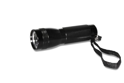 a pocket flashlight on the white background