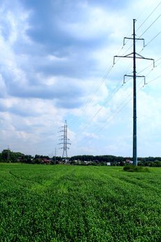 a landscape with field and sky