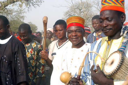 The festival of establishment of a usual chief in Burkina Faso Faso lasts three days. The usual chief succeeds his father deceased, it is always the groin of the family and always a man. It is a very rare event because a chief can be replaced only after his death. During establishment it is the festival and all the area is invited. This festival occurs to Kokemnour�, small village in the East of Burkina Faso Faso in the province of Kouritanga. These three days are punctuated of dance, meal and especially of traditional ceremonies African. The Chief is the King and can be established only by chiefs more important than him.                                