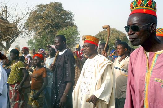 The festival of establishment of a usual chief in Burkina Faso Faso lasts three days. The usual chief succeeds his father deceased, it is always the groin of the family and always a man. It is a very rare event because a chief can be replaced only after his death. During establishment it is the festival and all the area is invited. This festival occurs to Kokemnour�, small village in the East of Burkina Faso Faso in the province of Kouritanga. These three days are punctuated of dance, meal and especially of traditional ceremonies African. The Chief is the King and can be established only by chiefs more important than him.                                