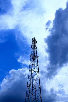 a high tower on the sky background